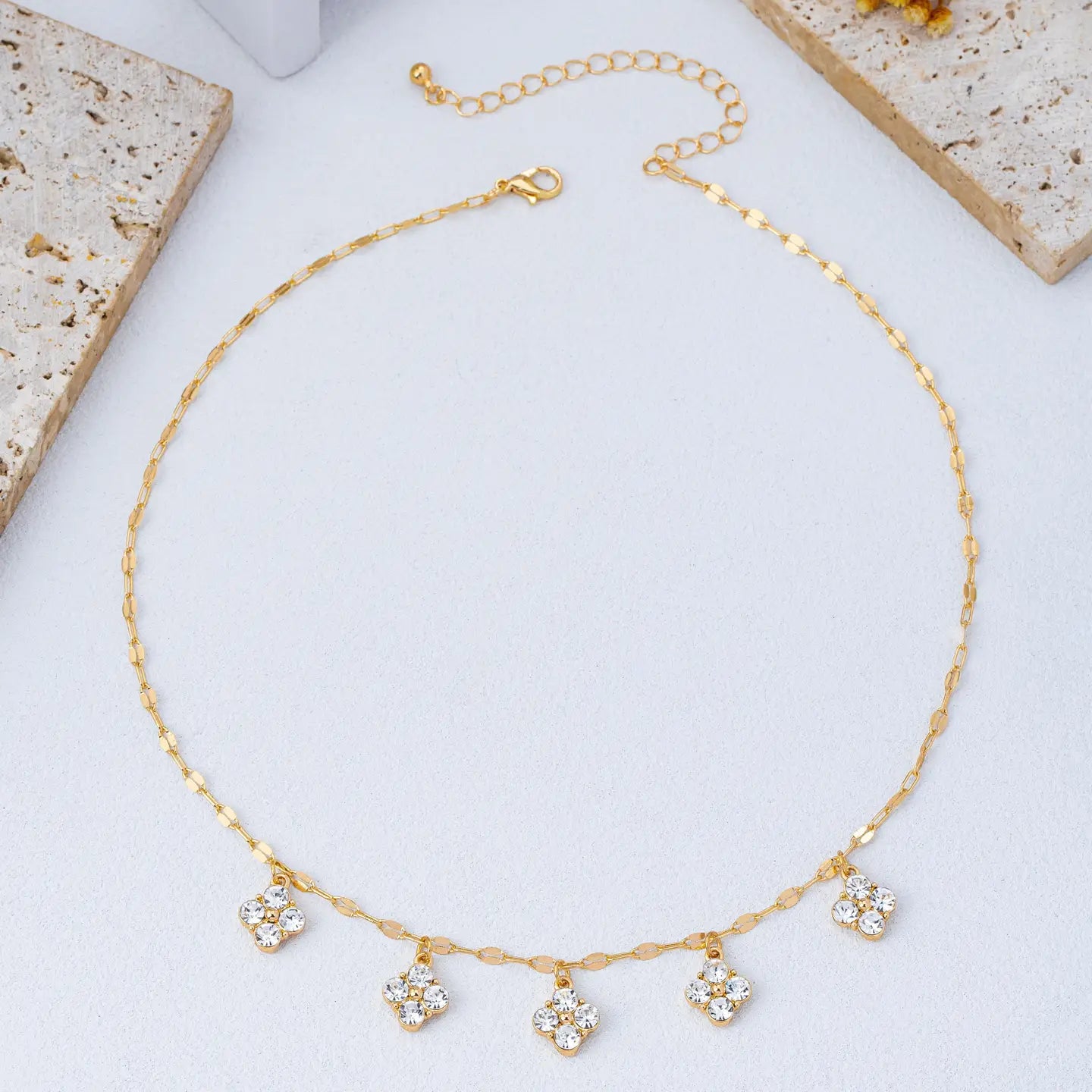Crystal Quatrefoil Clover Necklace