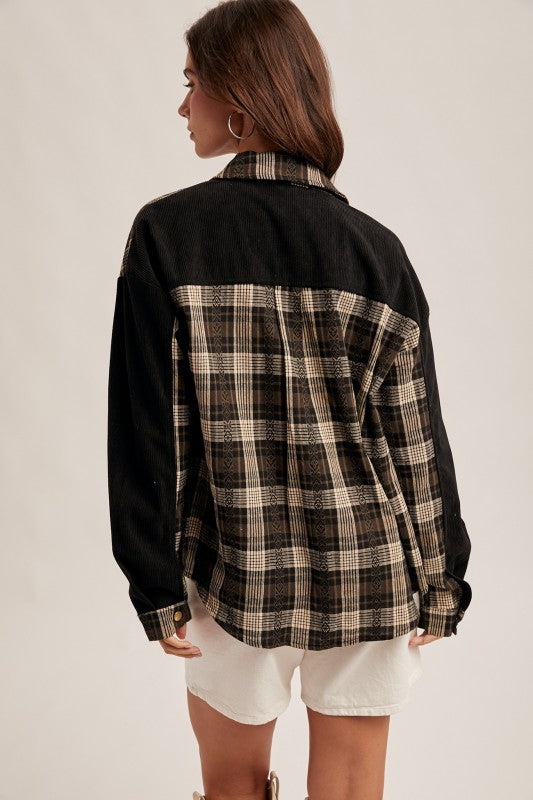 Flora Plaid Button top