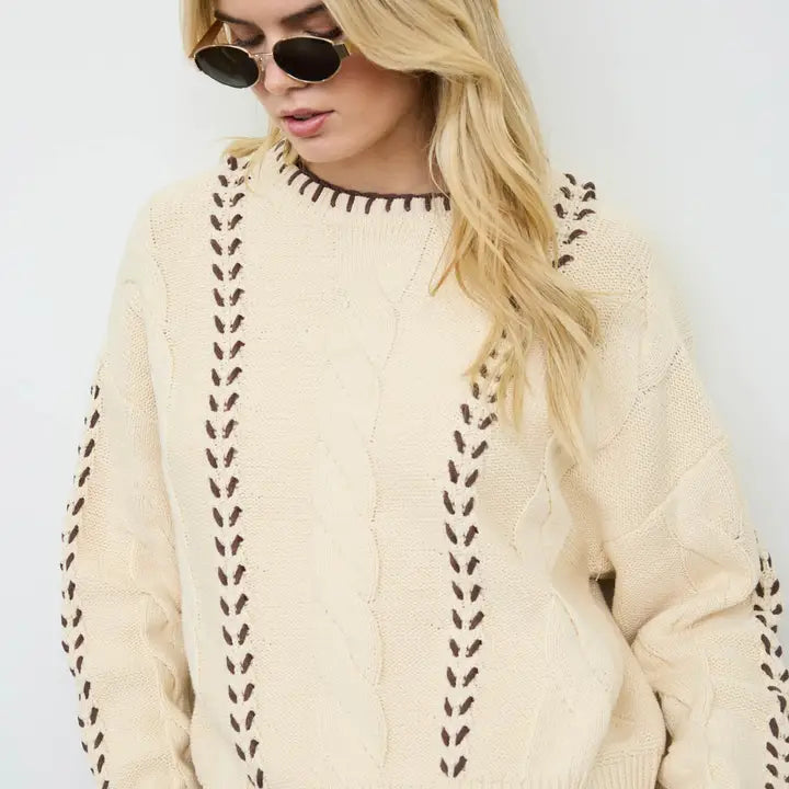 Roxie Detail Cable Knit Sweater