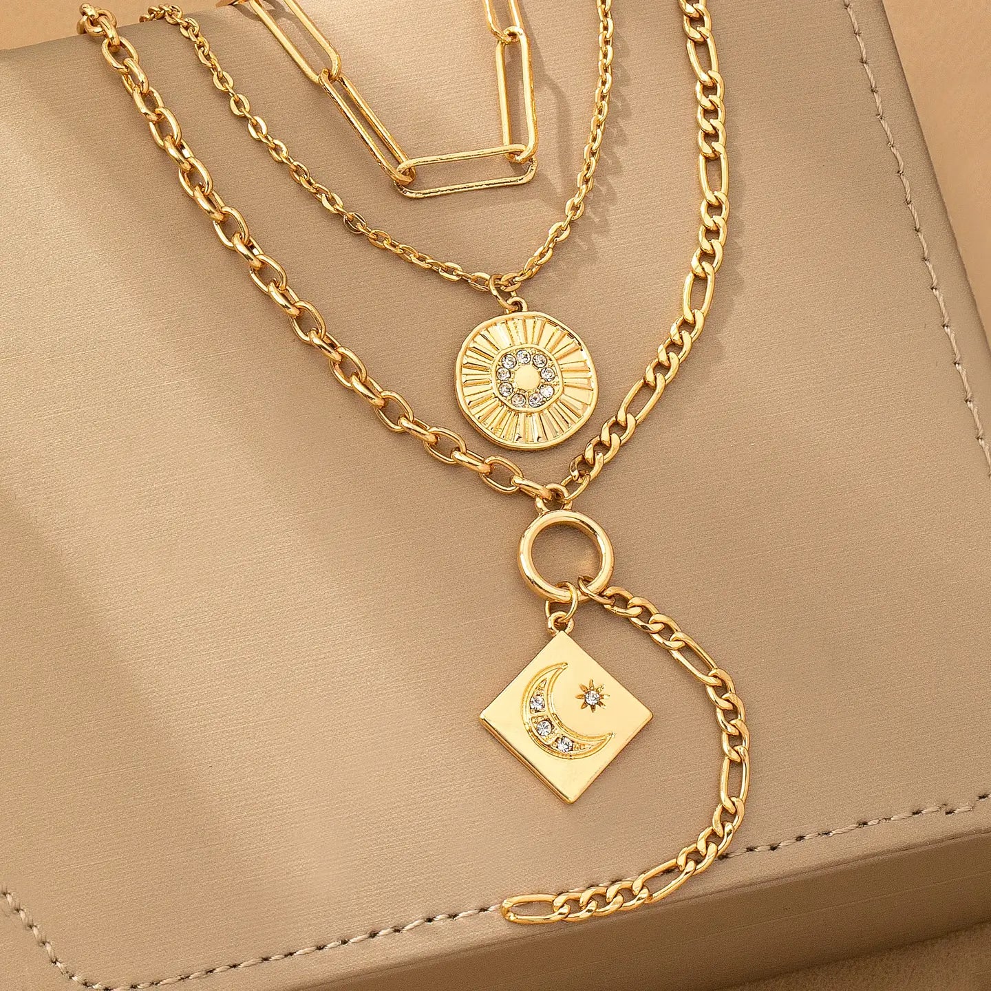 Layered Celestial Moon Necklace