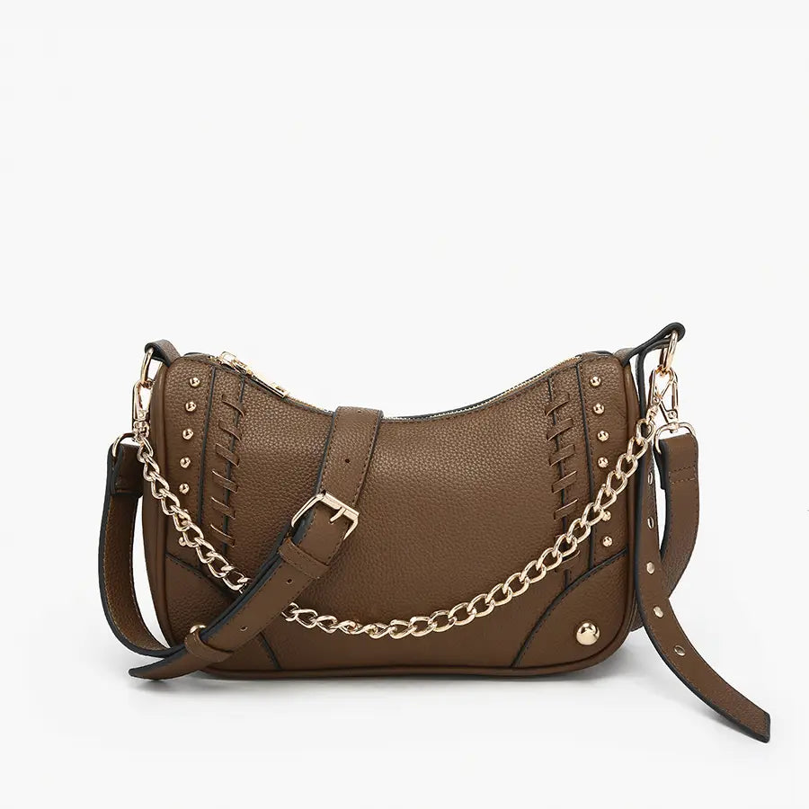 Artemis Paneled Crossbody w/ Stud Details