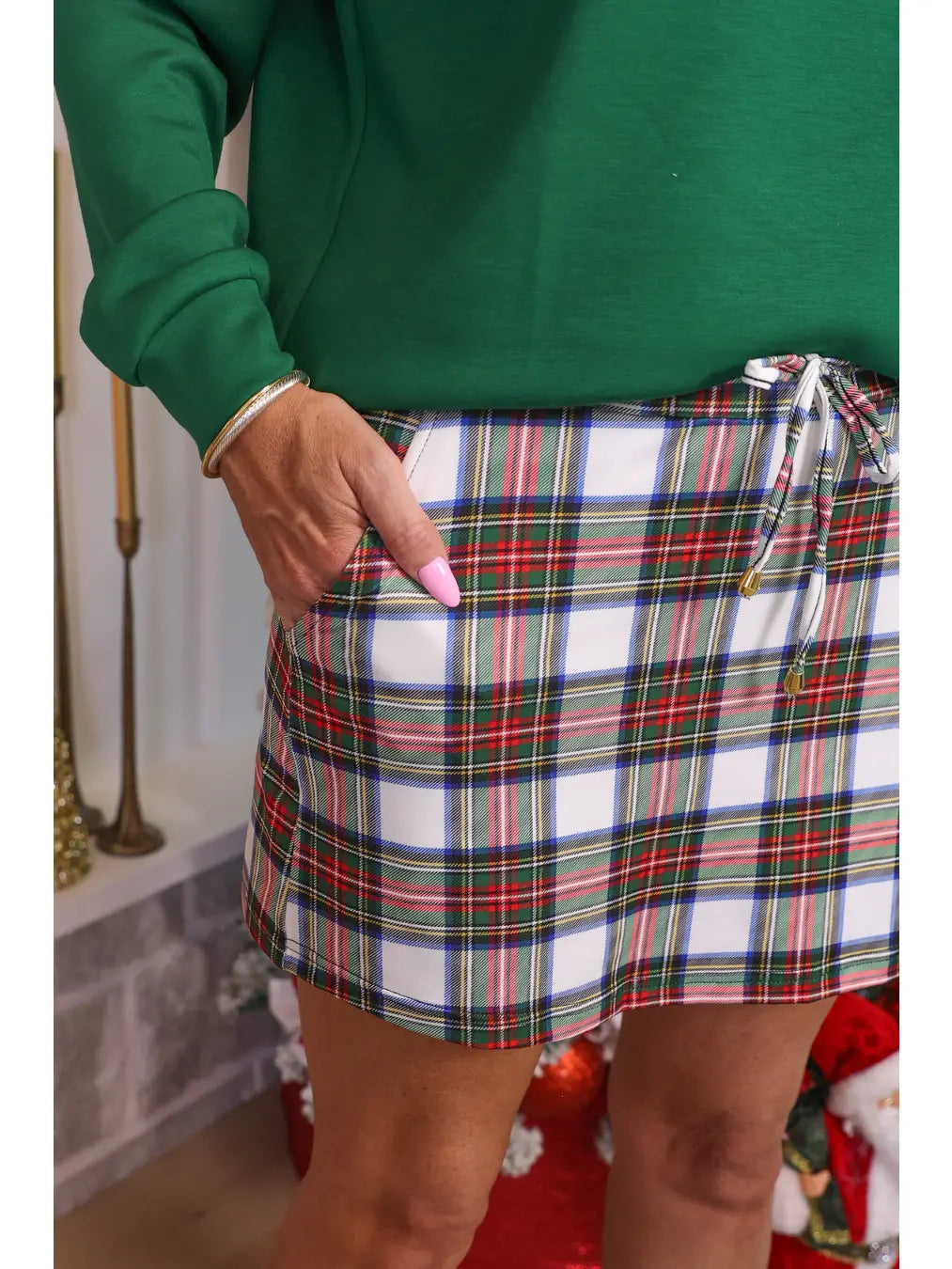 Christmas Plaid Skort