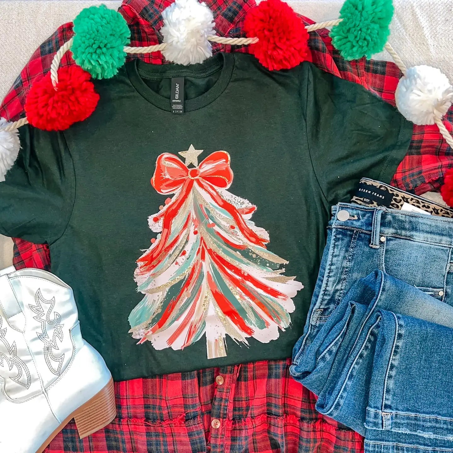 Colorful Christmas Tree Tee
