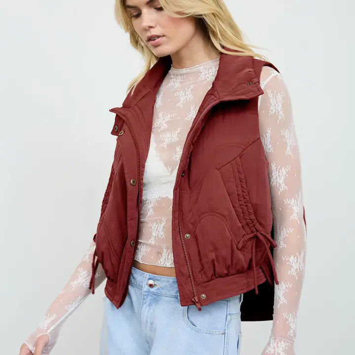 Lowan Quilted Collar Vest