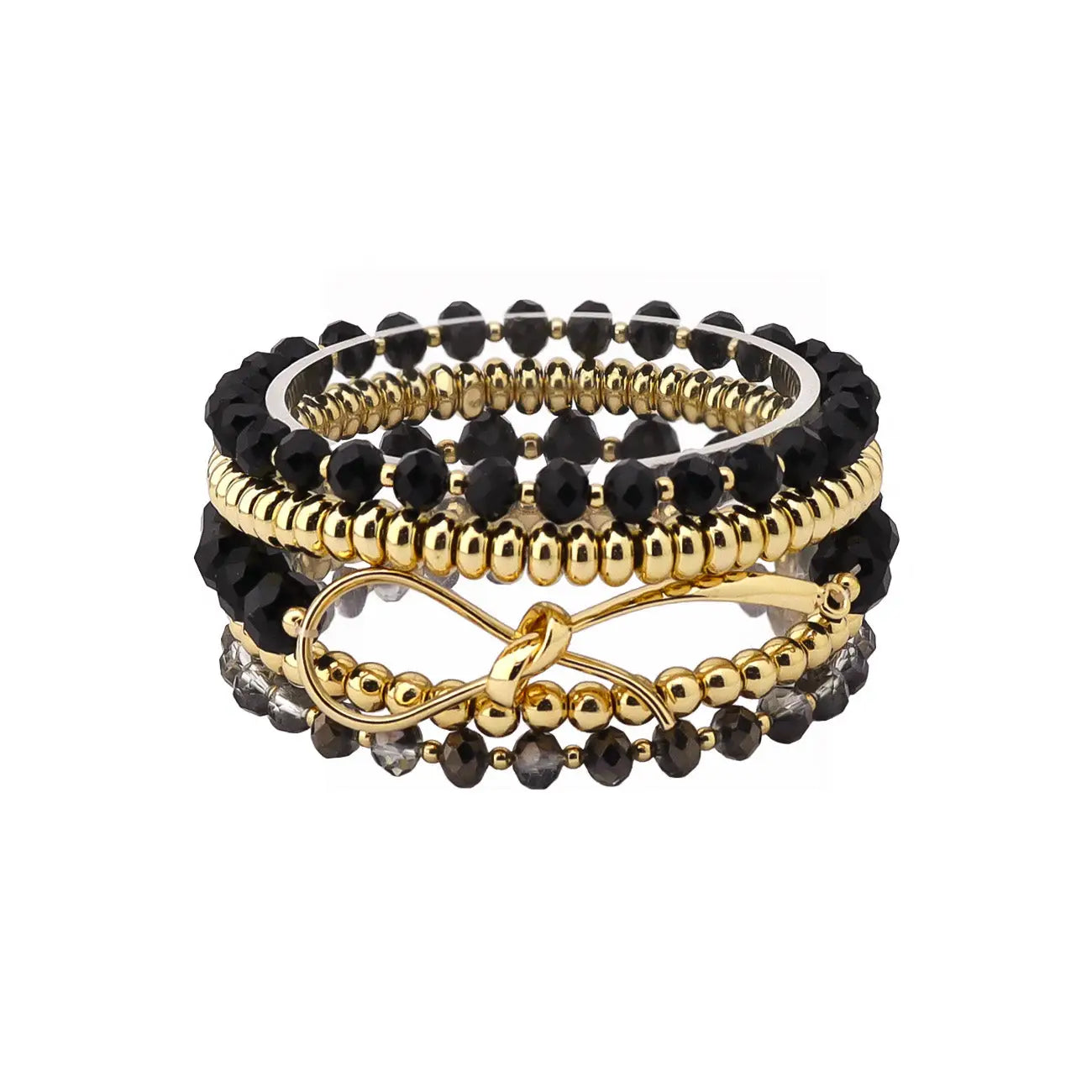 Multi Row Black/Gold Bracelet