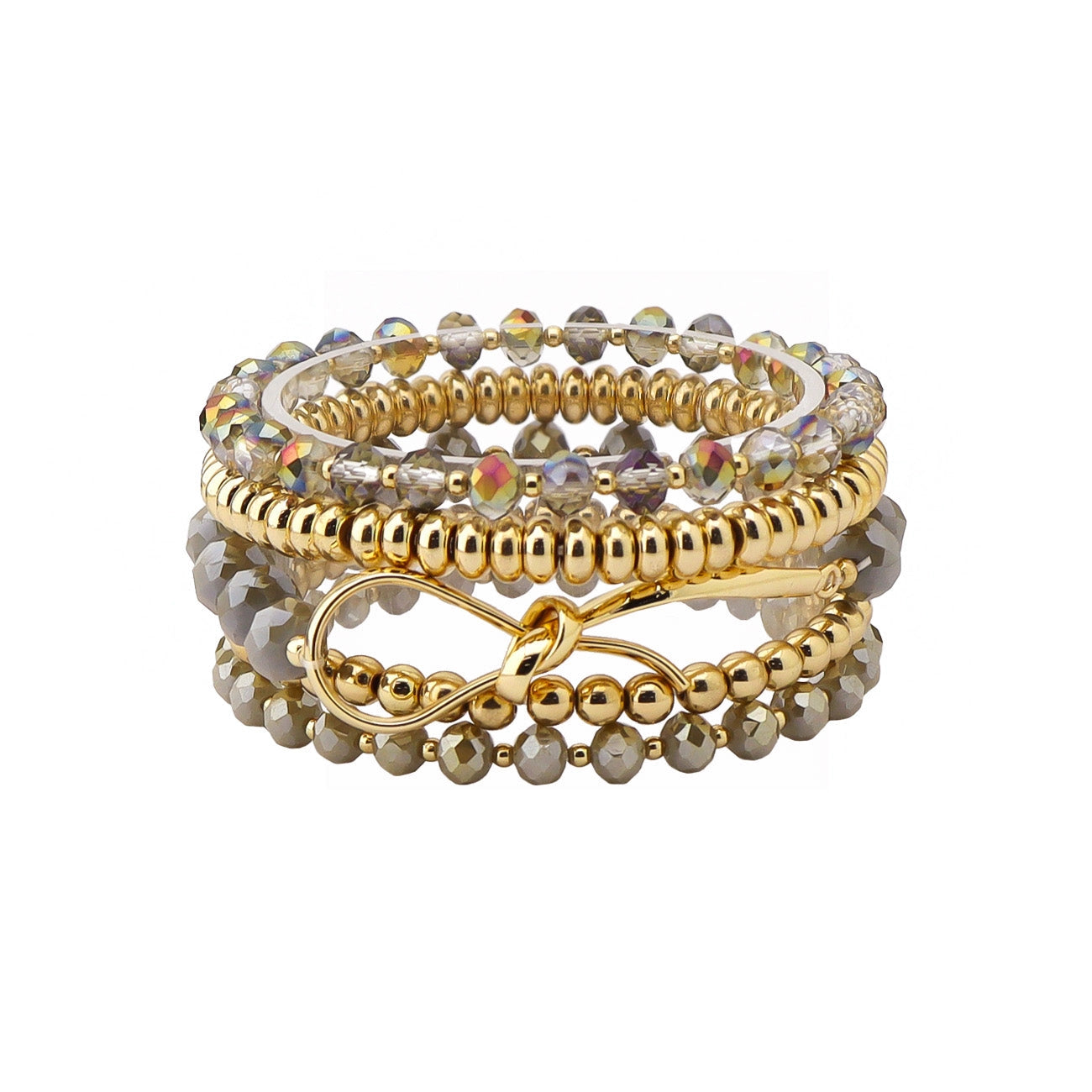 Multi Row Brown/Gold Bracelet