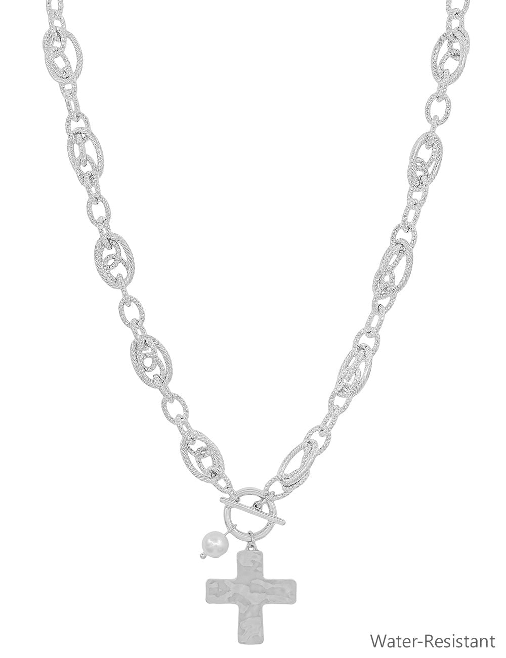 Chunky Silver Cross Necklace