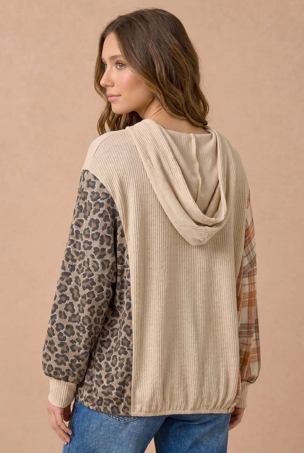 Cora Mixed Print Hoodie