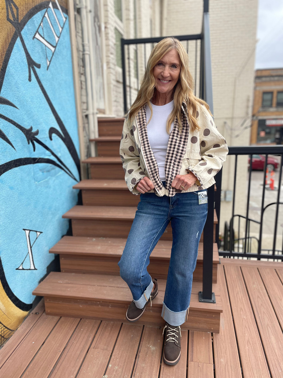 Polka Dot Oxford Jacket