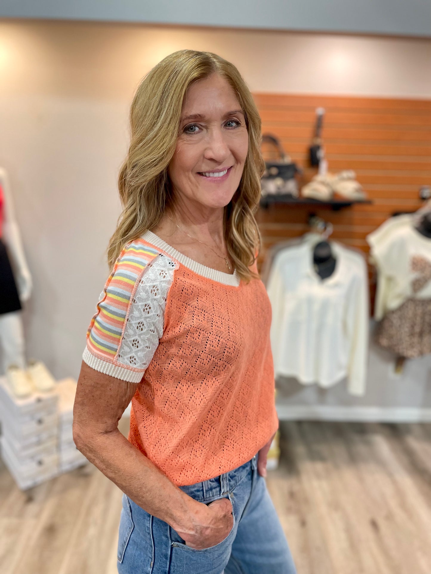 Daltyn Diamond Lace Top