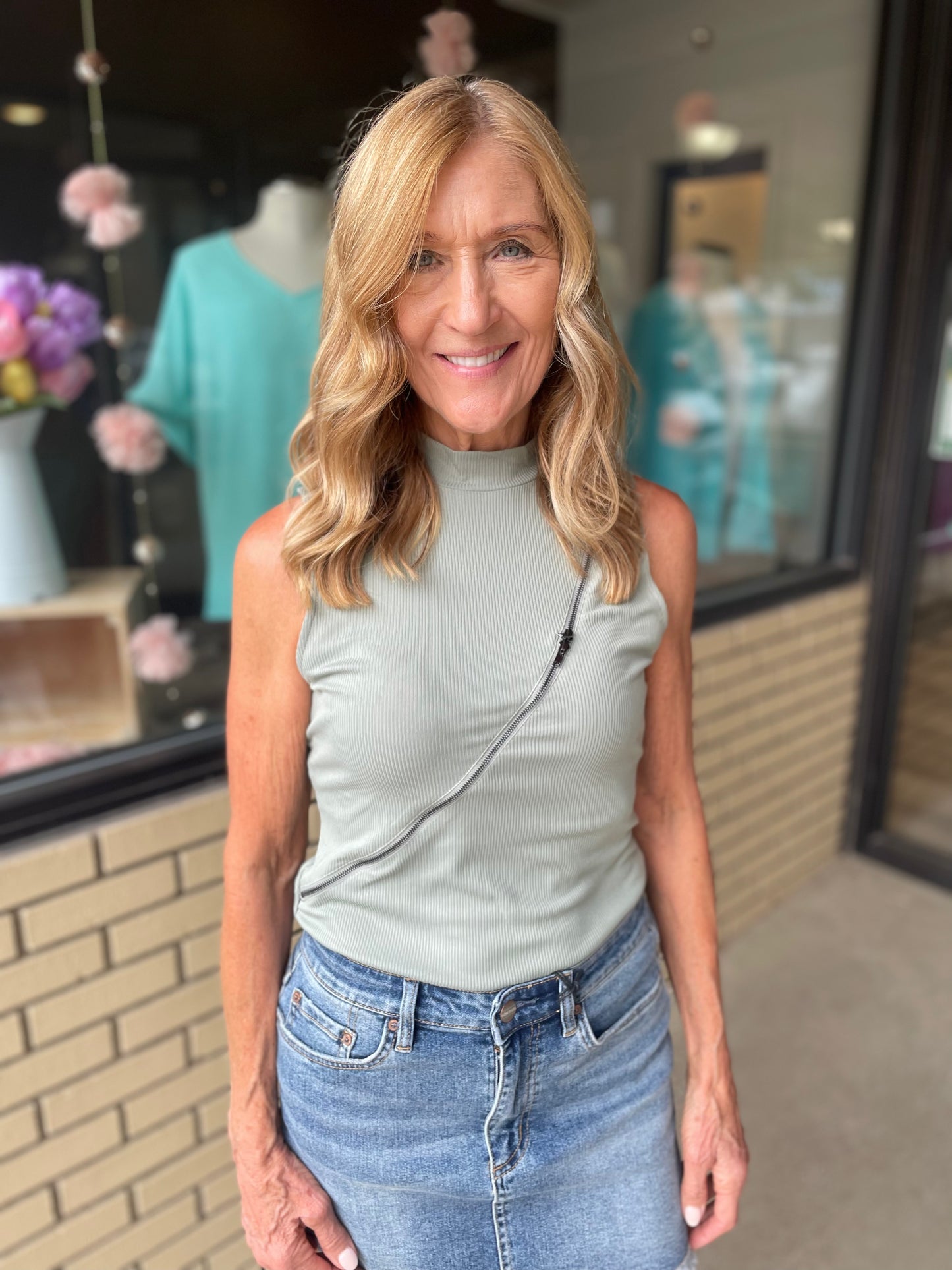 Andie Zip Detail Tank