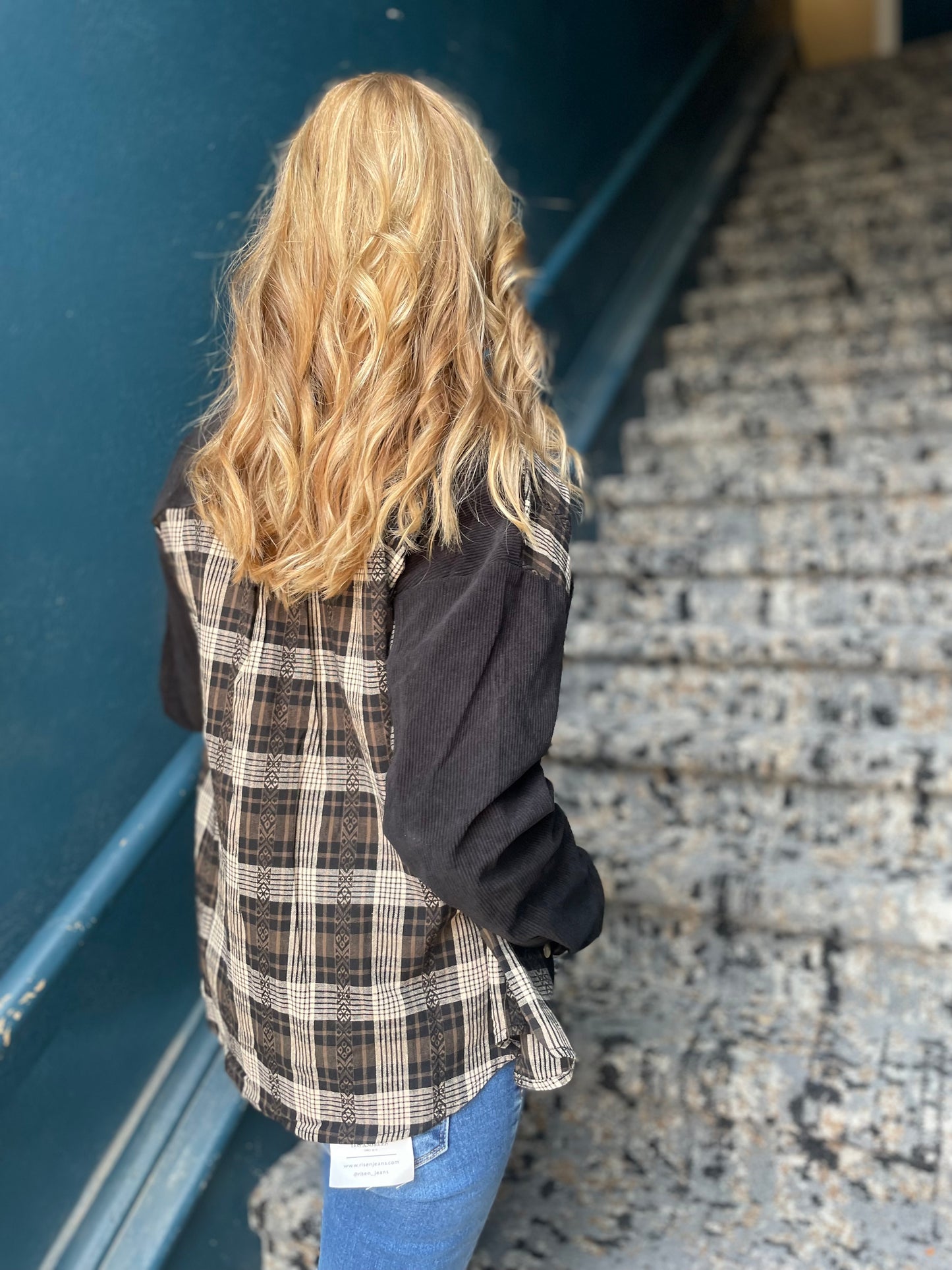 Flora Plaid Button top