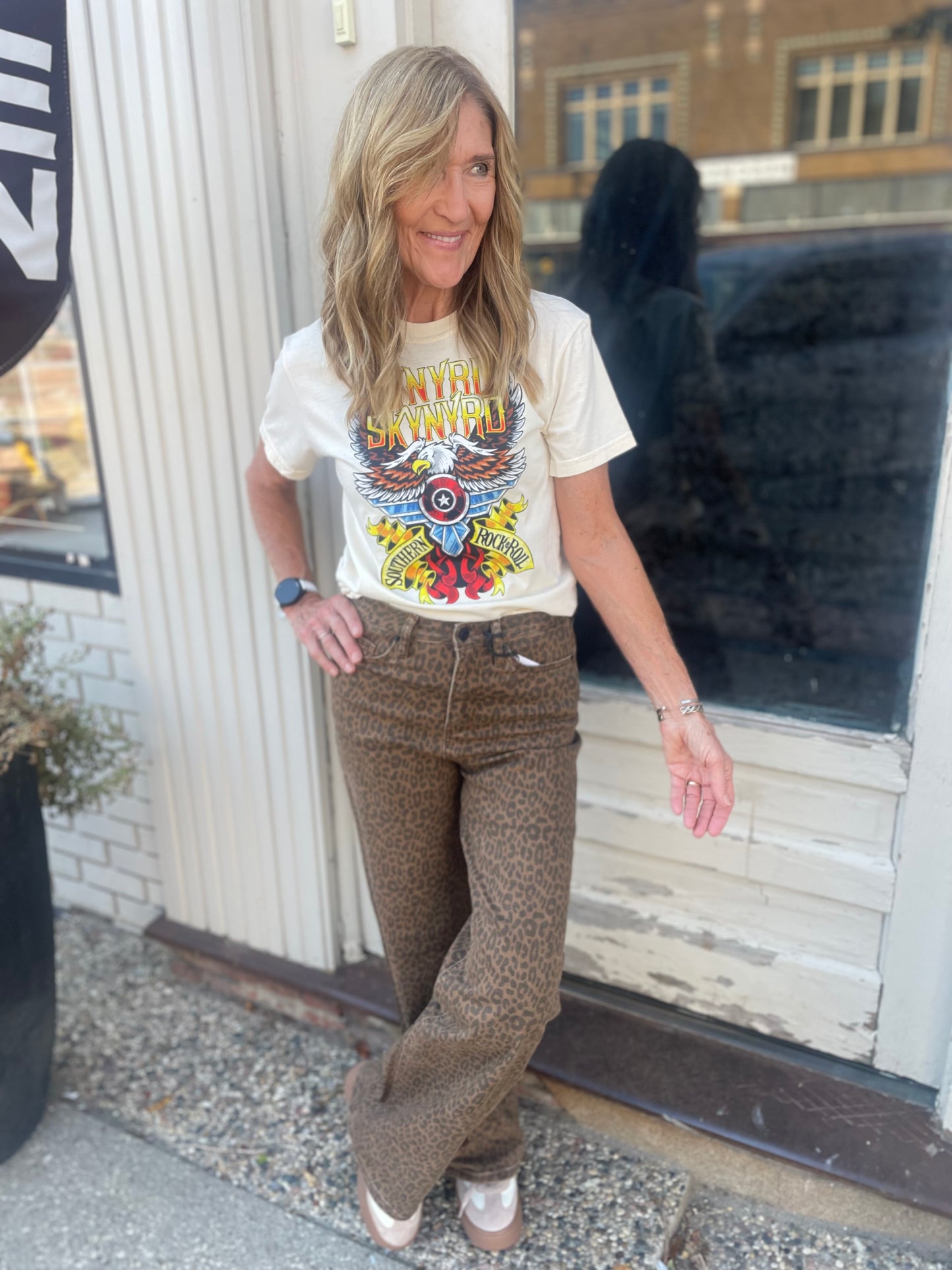 Leena Leopard Wide Leg Jean