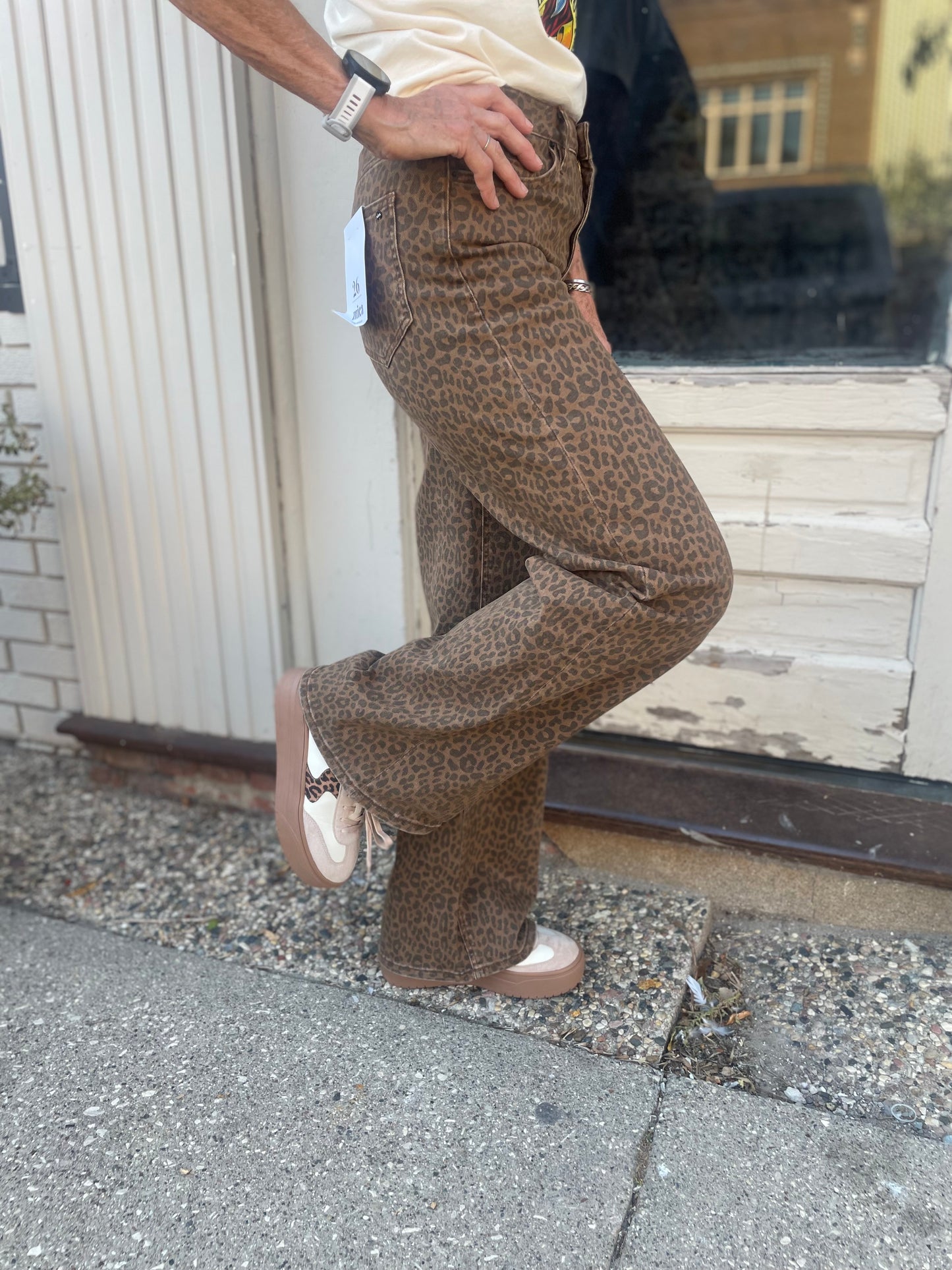 Leena Leopard Wide Leg Jean