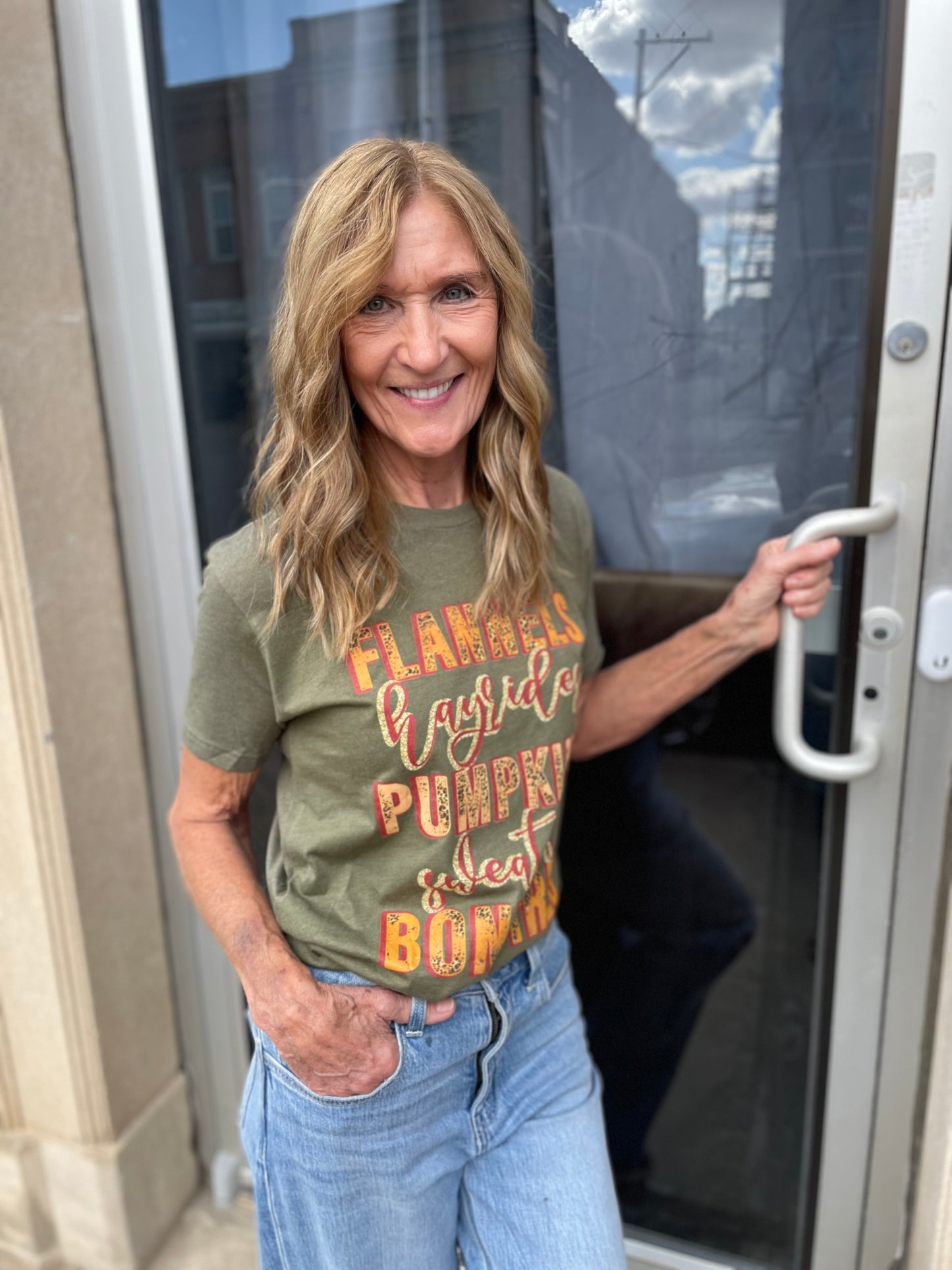 Flannels Hayrides Pumpkins Tee