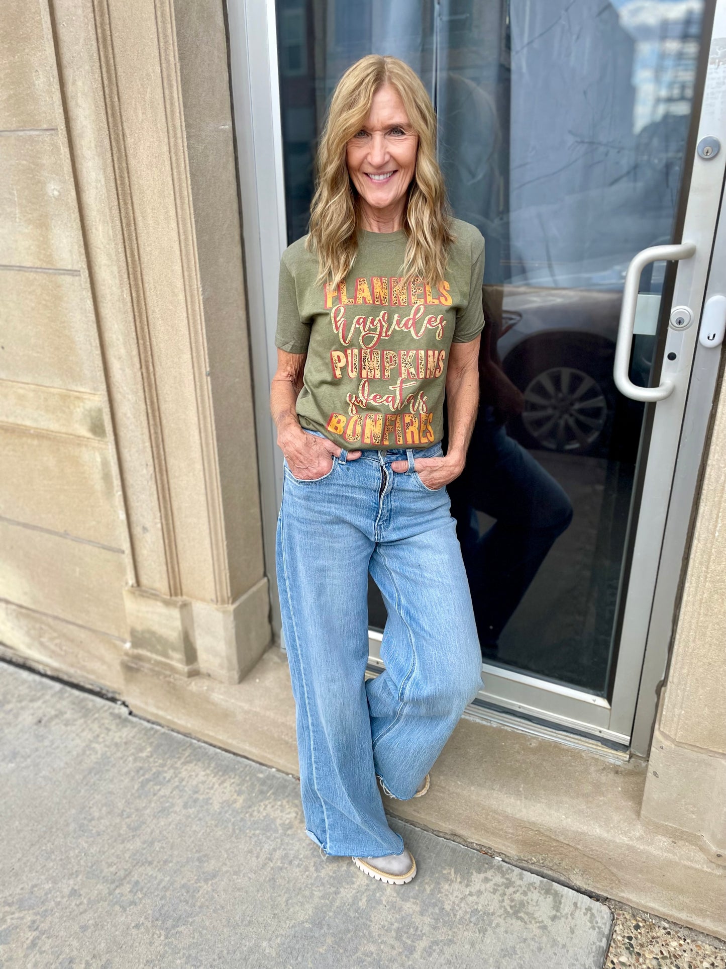 Flannels Hayrides Pumpkins Tee