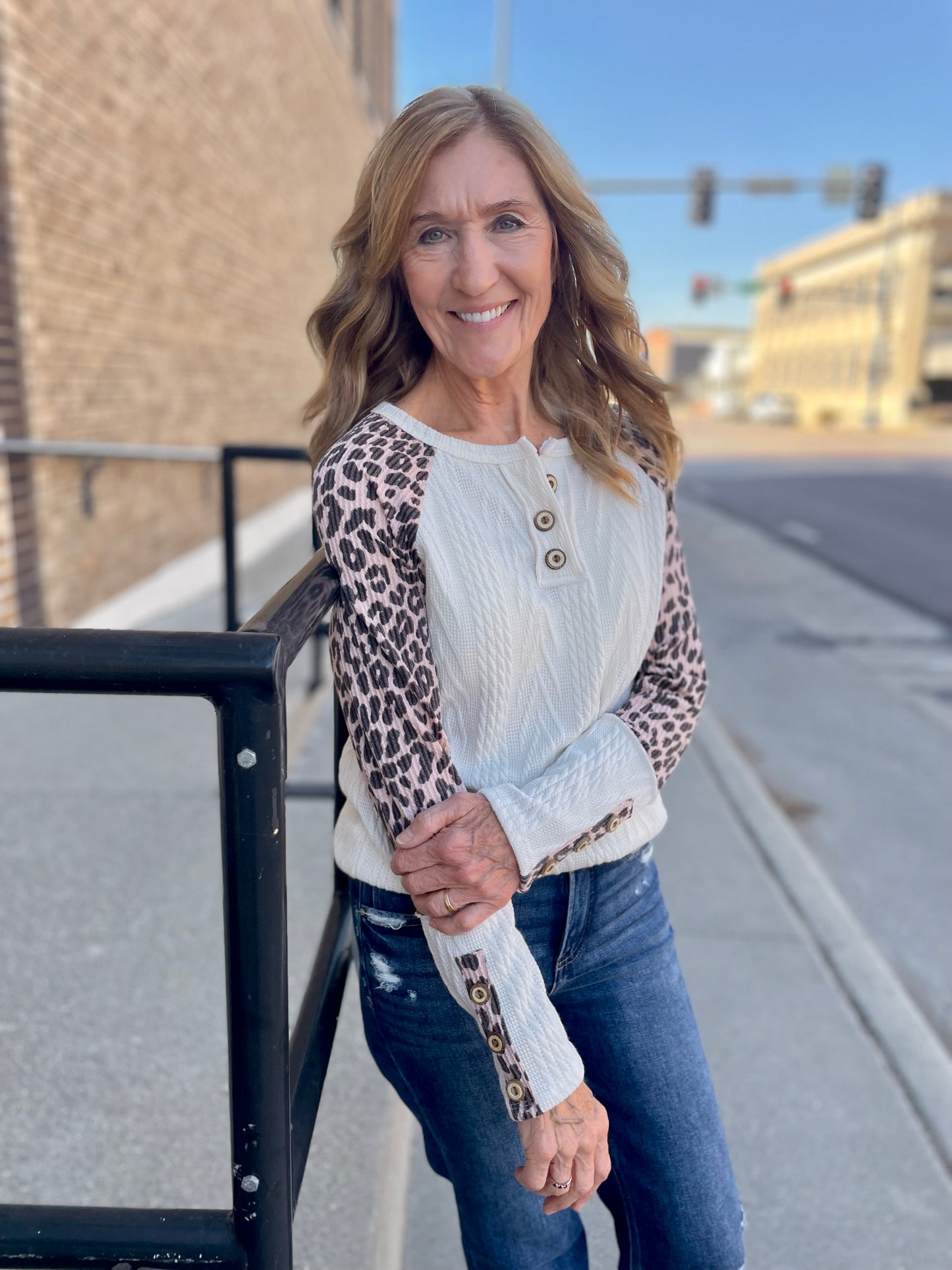 Bella Leopard Contrast Pullover