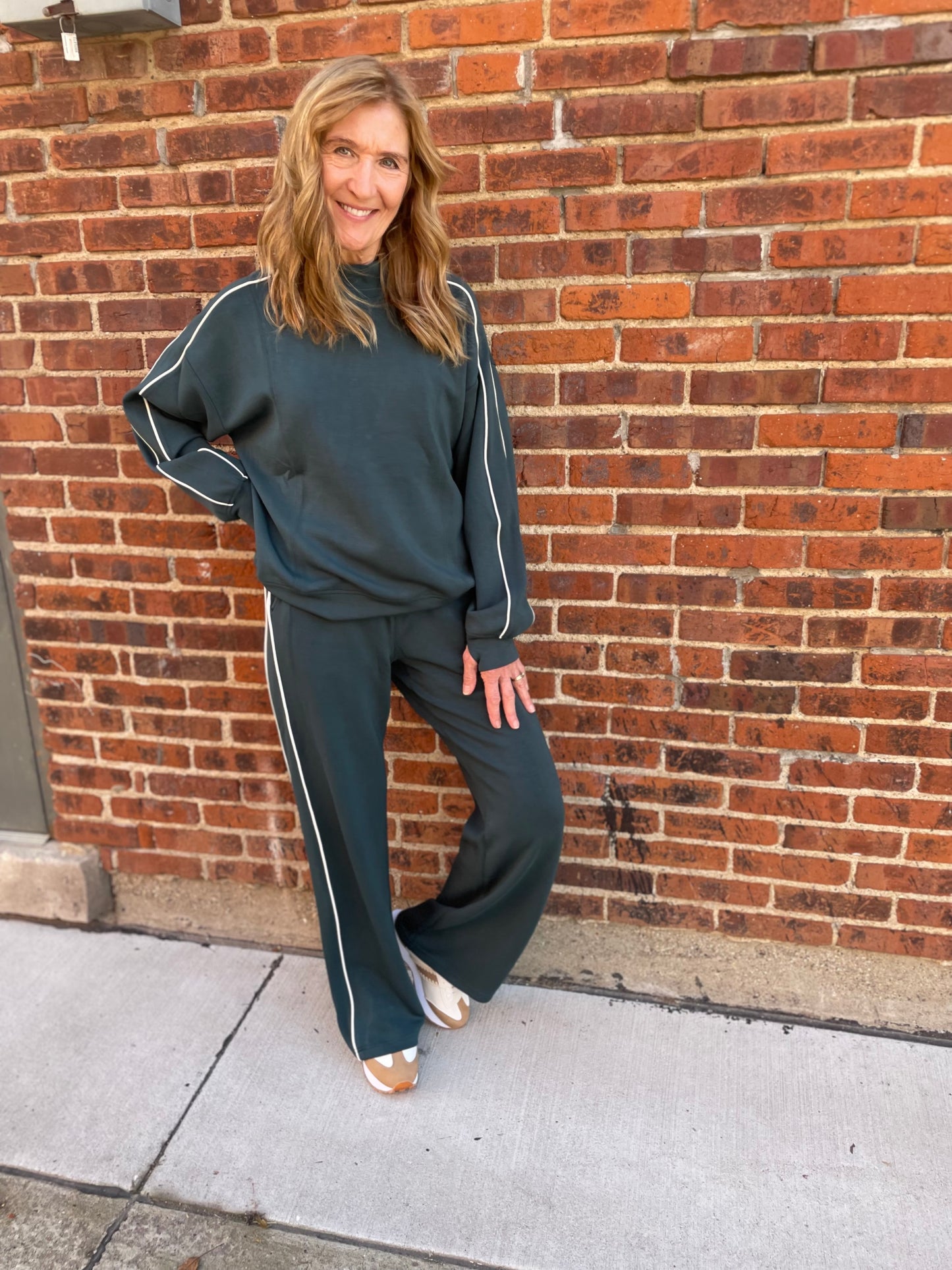 Poly Piping Straight Pant