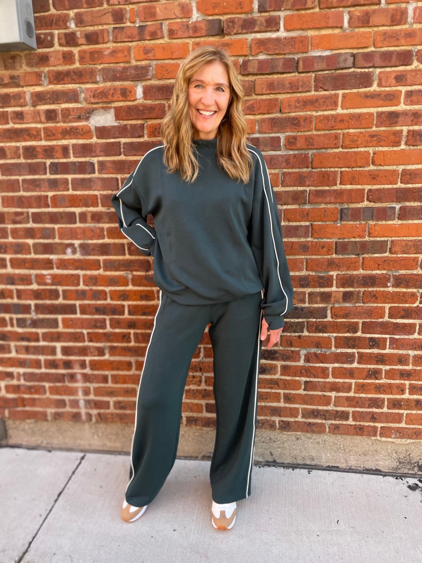 Poly Piping Straight Pant