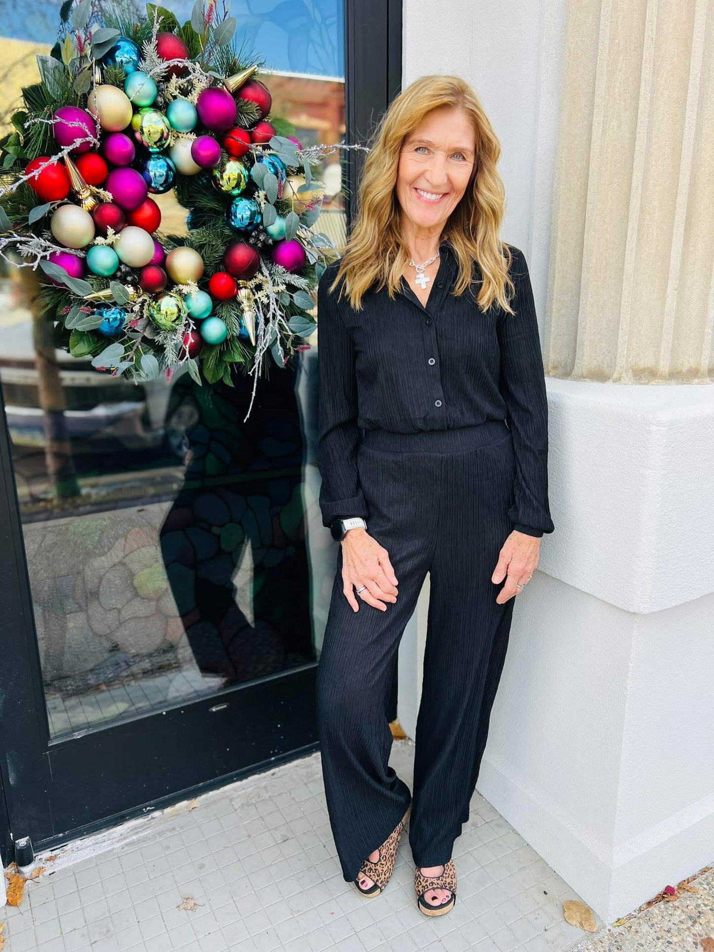 Iris Crinkled Plisse Jumpsuit