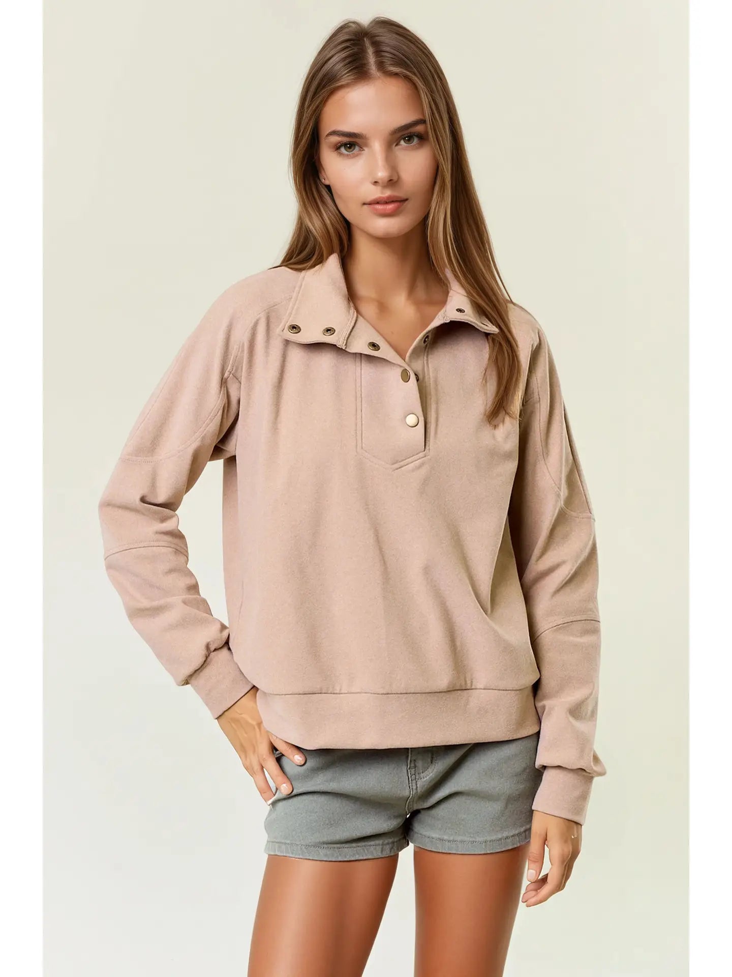 Kaitlee Brushed Mock Neck