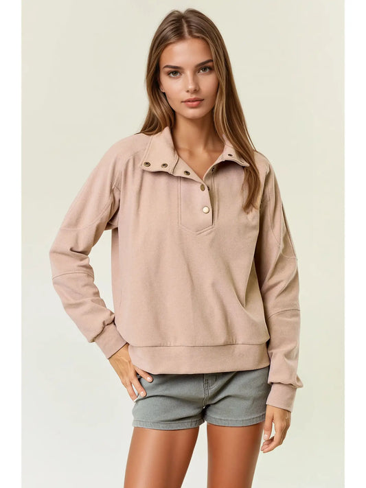 Kaitlee Brushed Mock Neck