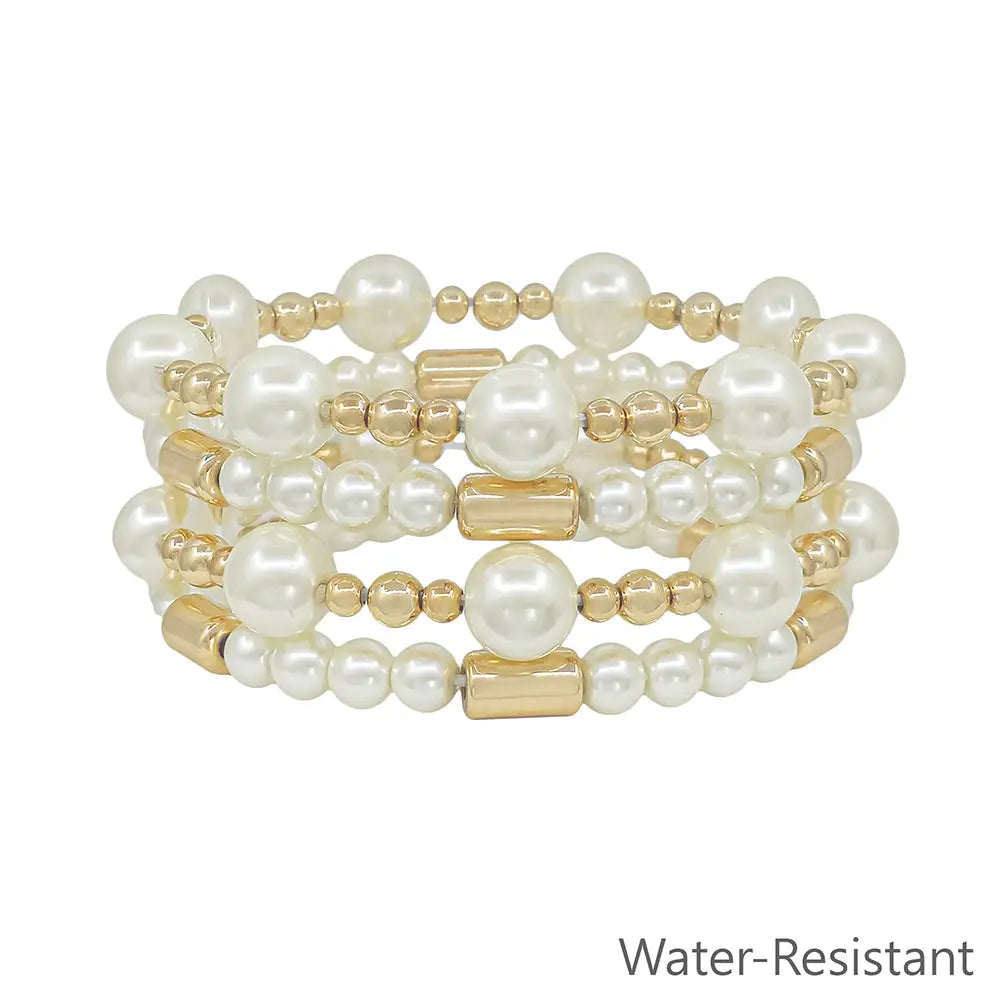 Pearl Beaded Bracelet Set
