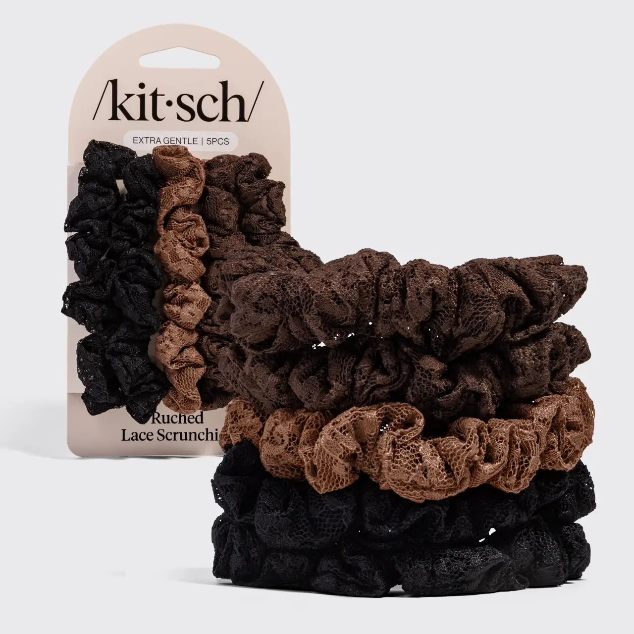 Ruched Lace Scrunchies