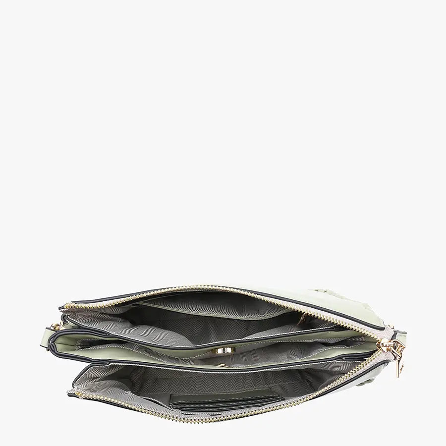 Judith Whipstitch Trim Shoulder Bag w/ Braided Handle
