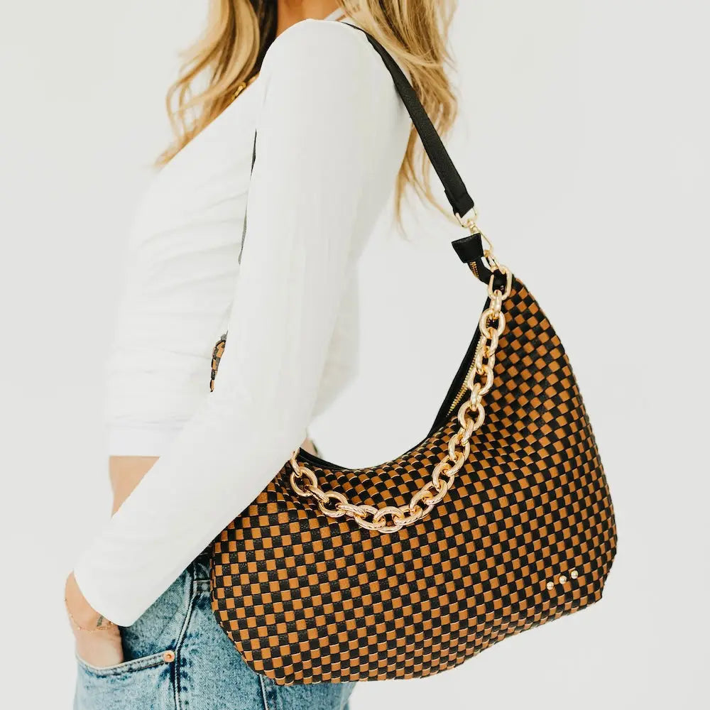 Brown Checkered Sienna Bag