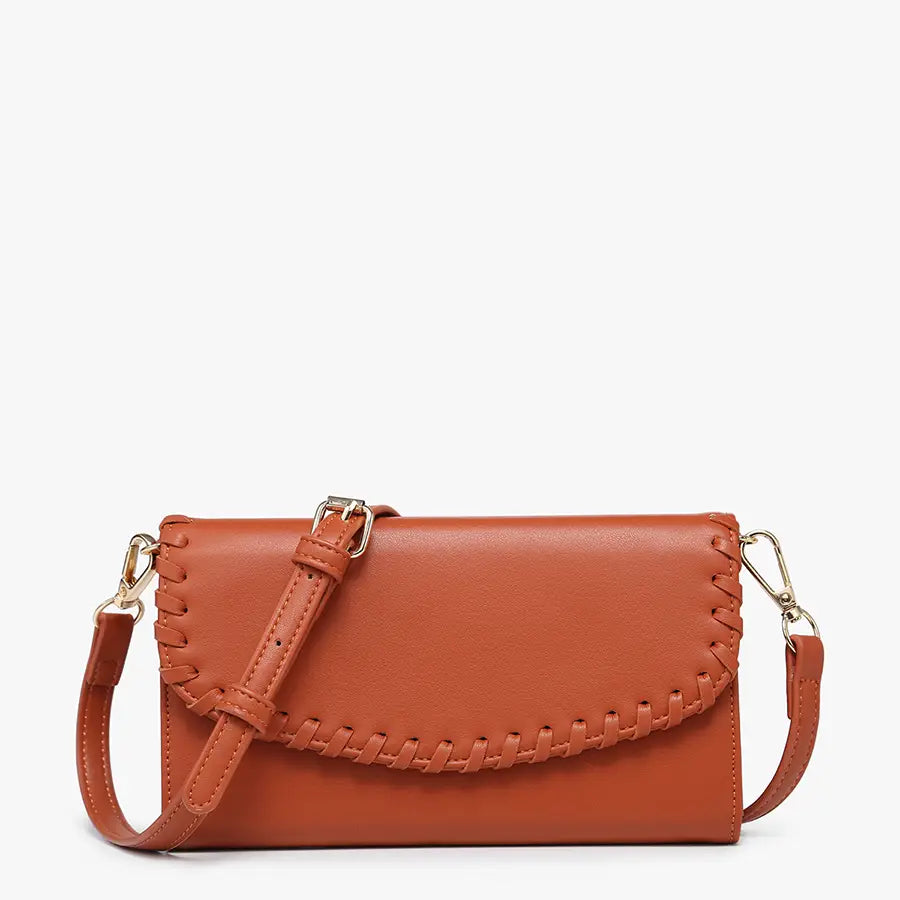 handbag clutch purse wallet whipstitch compartments trendy