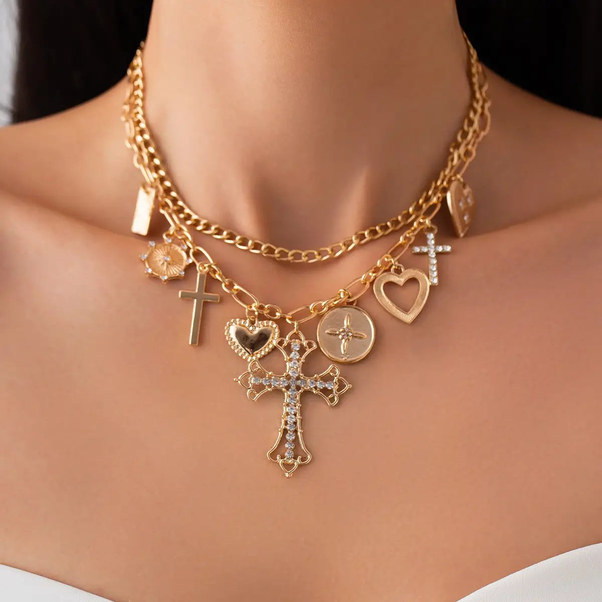 Multi Charm Layered Necklace