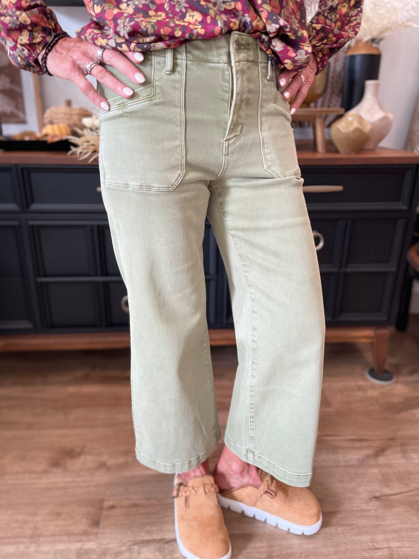 Maggie Cropped Utility Jeans