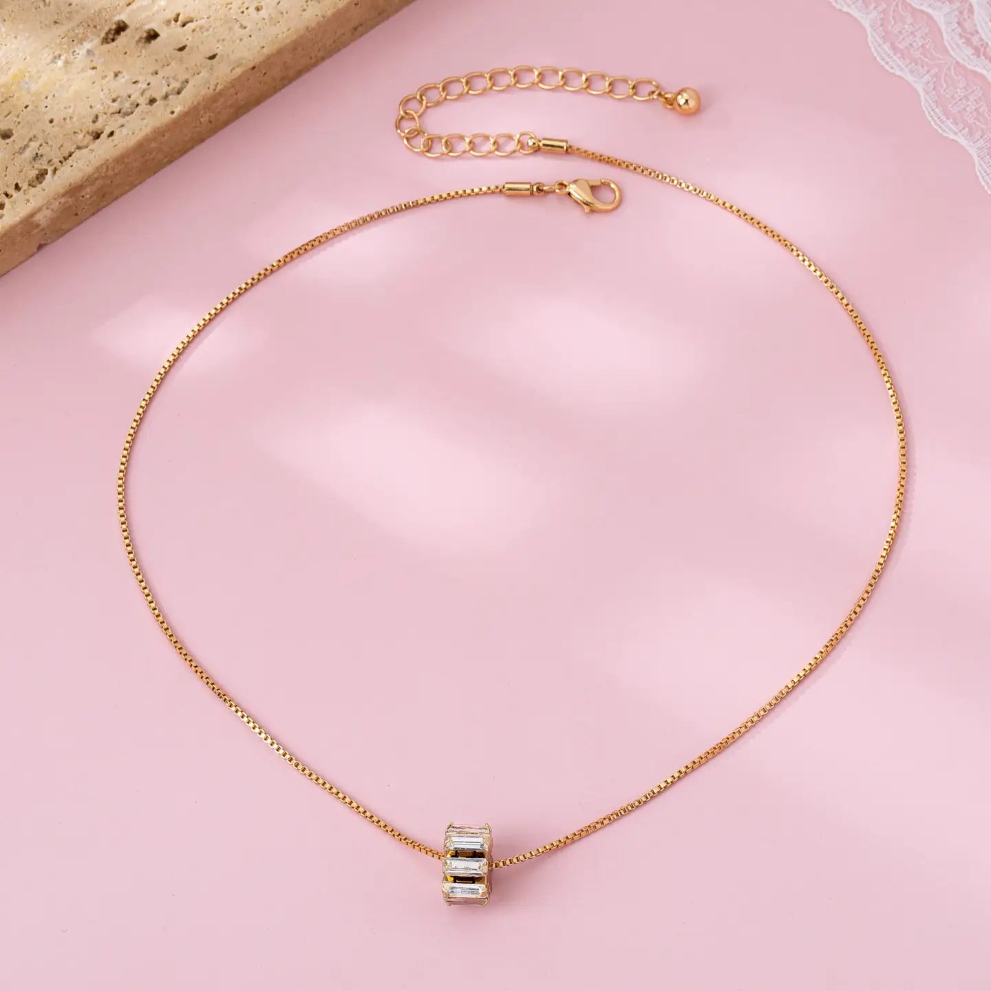 Tarnish Free Barrel Necklace
