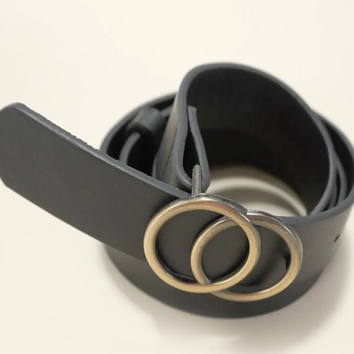 Black Buckle Faux Leather Belt