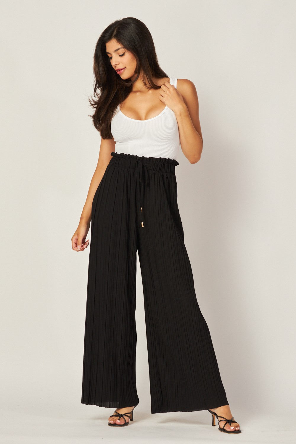 Kelsie Black Pleated Pant