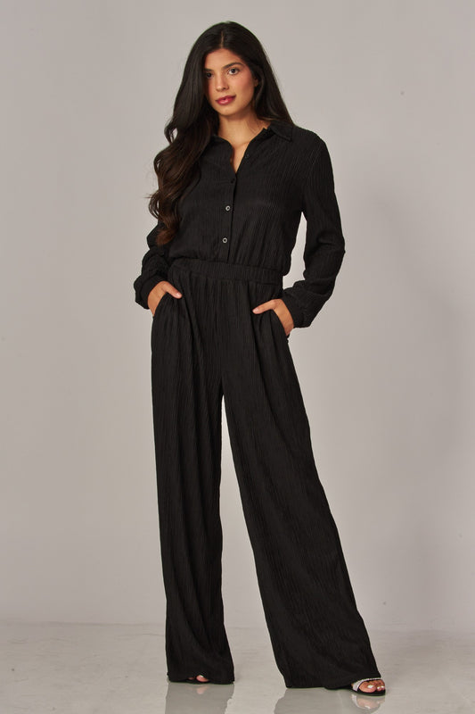 Iris Crinkled Plisse Jumpsuit