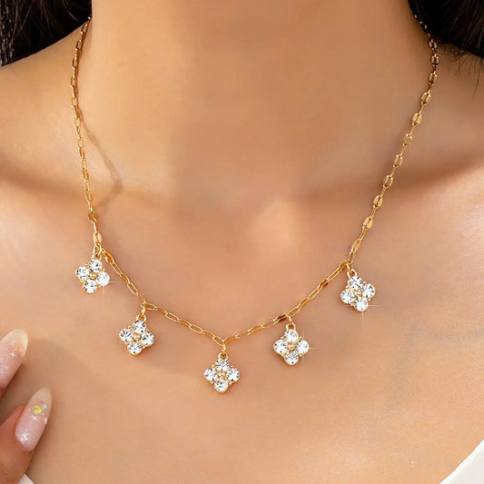 Crystal Quatrefoil Clover Necklace
