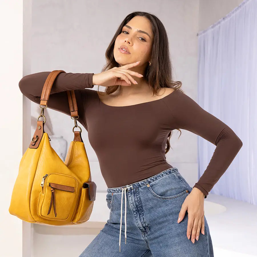 Journee Two-Tone Hobo Bag