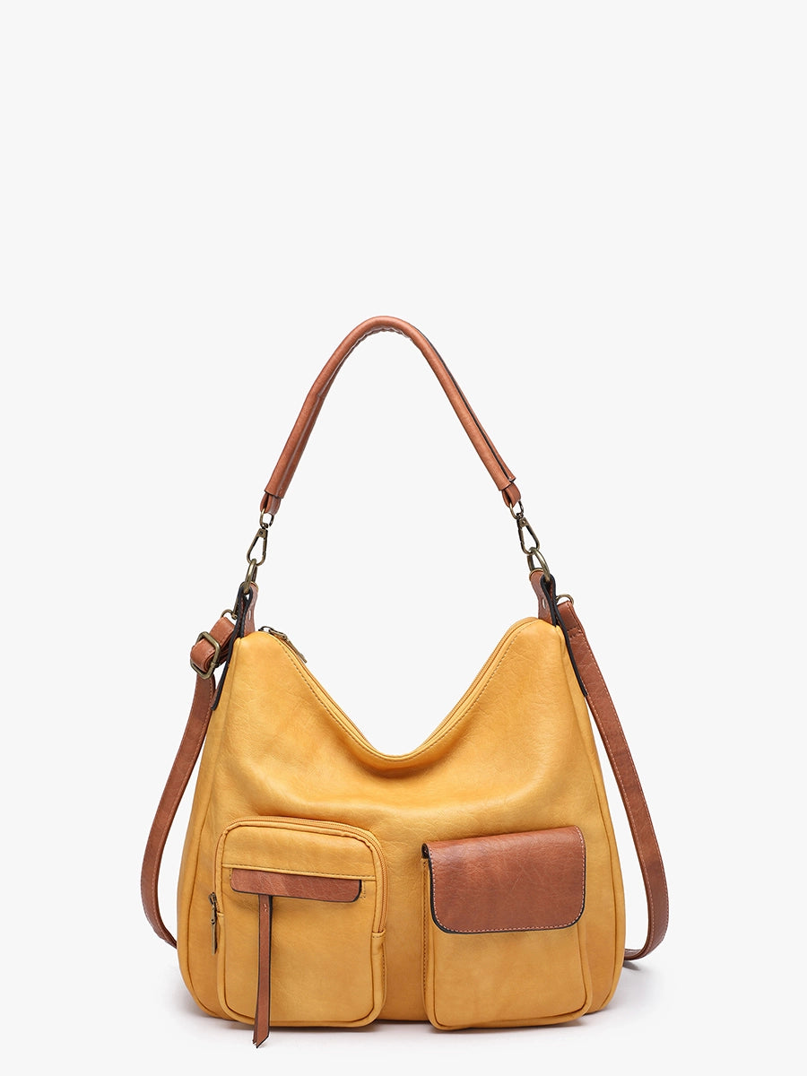 Journee Two-Tone Hobo Bag