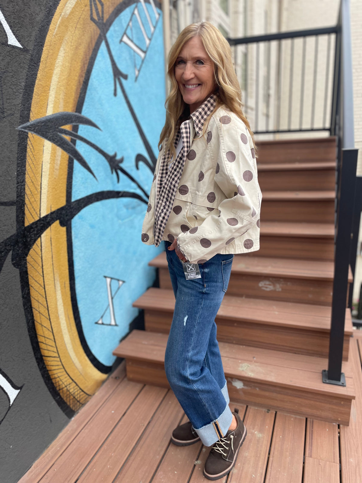 Polka Dot Oxford Jacket