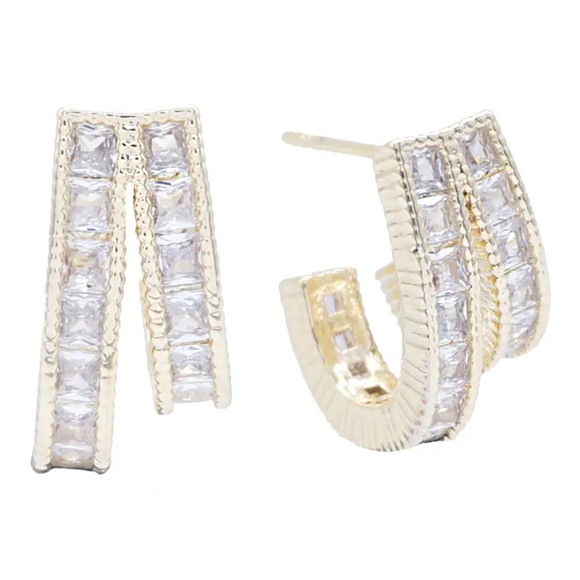 Gold Rhinestone Earrings