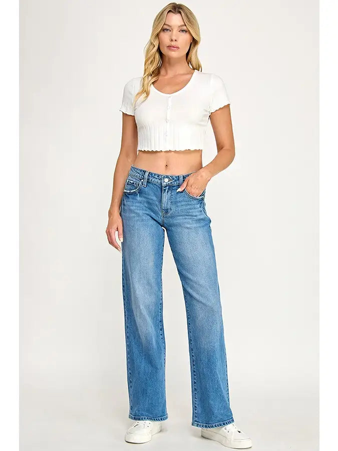 Petra Mid Rise Straight Leg Jean
