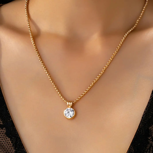 Round Zircon Necklace