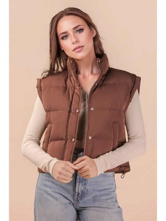 Courtney Mock Neck Puffer Vest