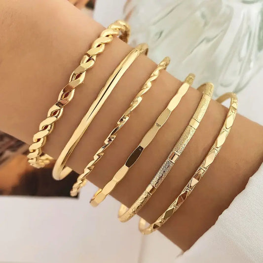 Gold Layered Bangle Set