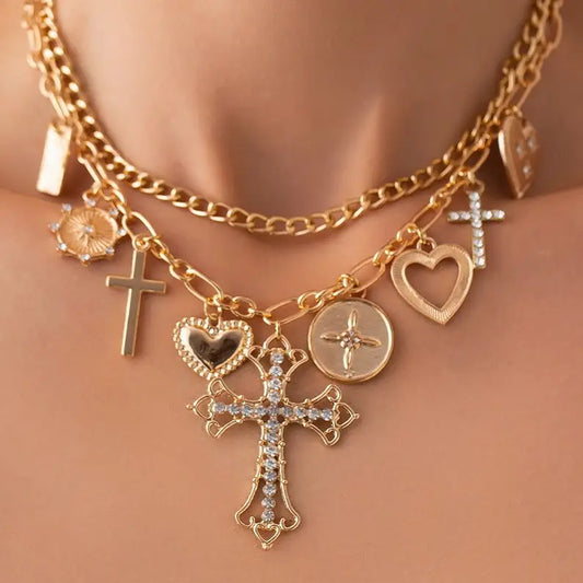 Multi Charm Layered Necklace