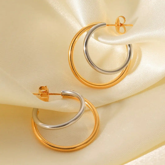Two Tone Waterproof Earrings