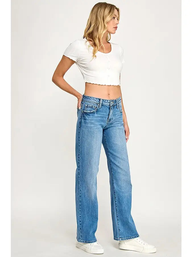 Petra Mid Rise Straight Leg Jean