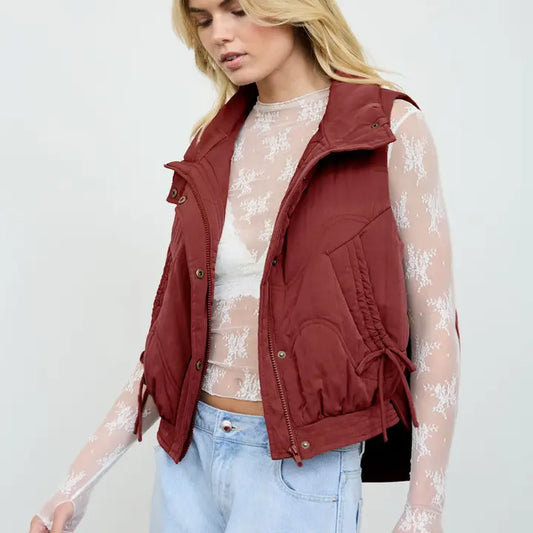 Lowan Quilted Collar Vest